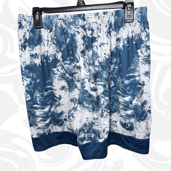 Under Armour Men's Lrg Basketball
Shorts Blue White Pattern - Picture 2 of 4